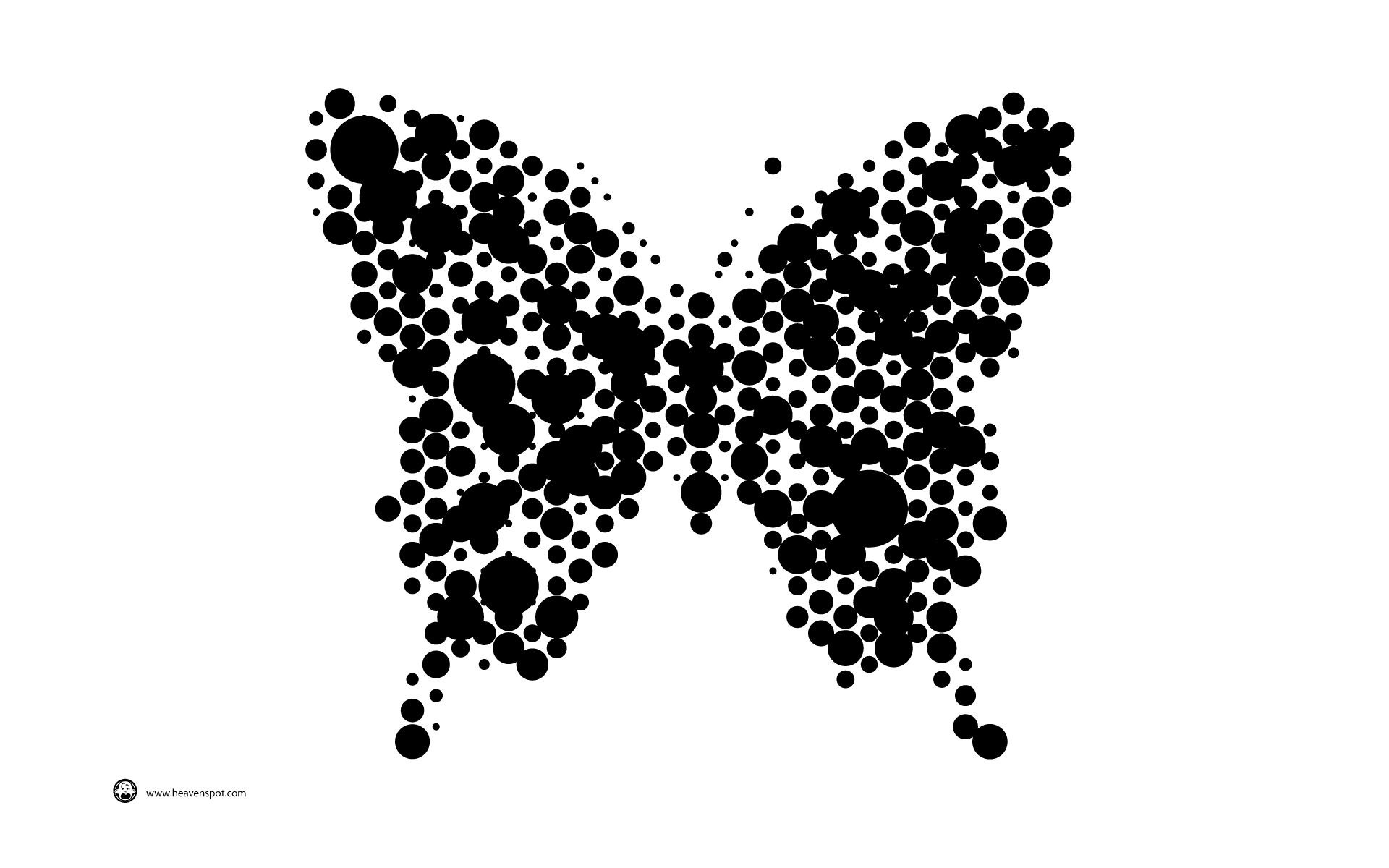 1920x1200 Vector Butterfly Dot Matrix Illustration
