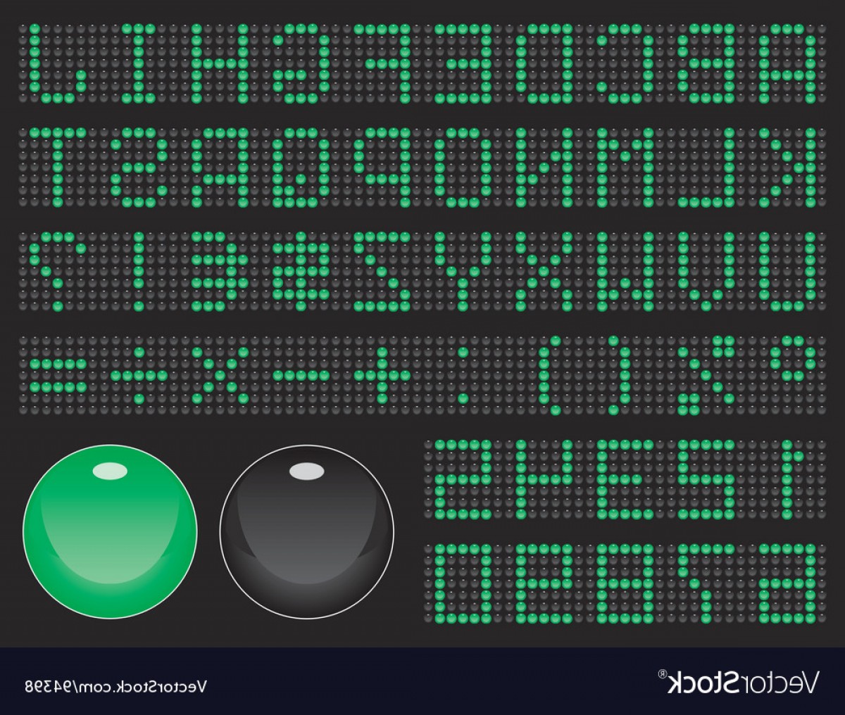 1200x1016 Dot Matrix Display Font Vector Soidergi