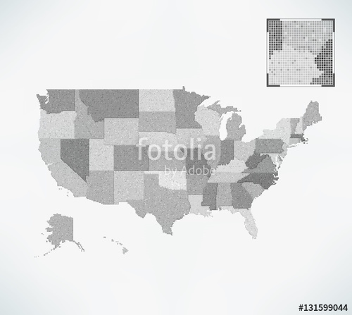 500x447 Dot Matrix Vector United States Map