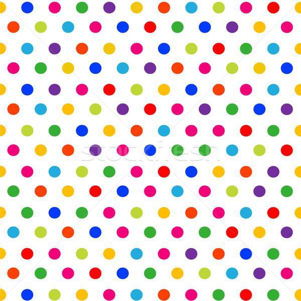 600x599 Vector Seamless Pattern With Colorful Polka Dots On White