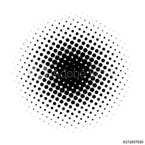500x500 Circle Gradient Halftone Dots Background Pop Art Template