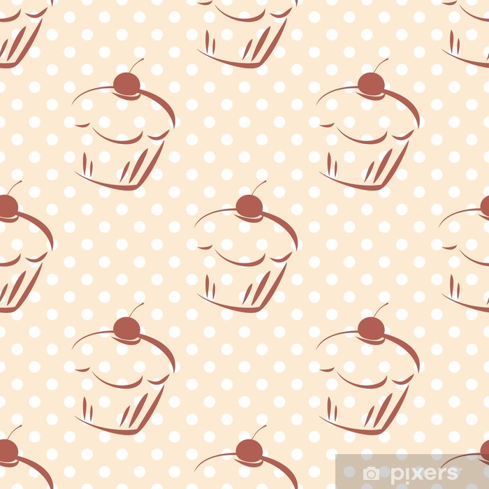 700x700 Seamless Vector Cake Pattern Polka Dots Background Wall Mural