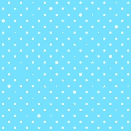 450x450 Sky Blue White Star Polka Dots Background Vector Illustration