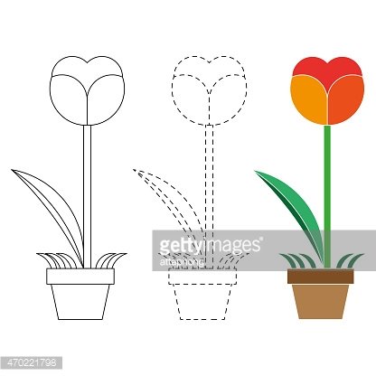 Flower Coloring Book And Dotted Line Vector Premium Clipart 416x416 Flower Coloring Book And Dotted Line Vector Premium Clipart