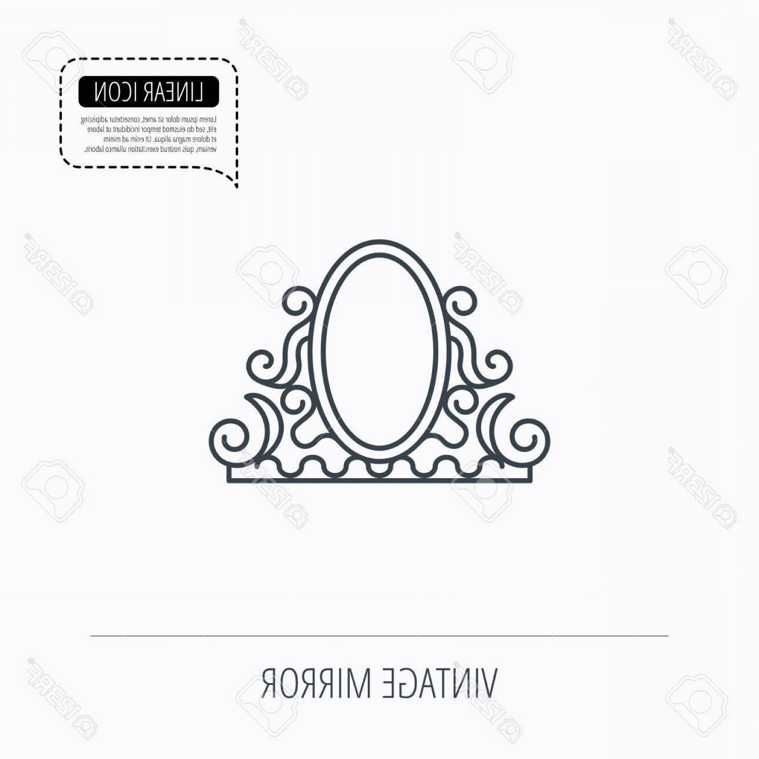 Photostock Vector Vintage Mirror Icon Retro Decoration Sign Linear 1560x1560 Photostock Vector Vintage Mirror Icon Retro Decoration Sign Linear