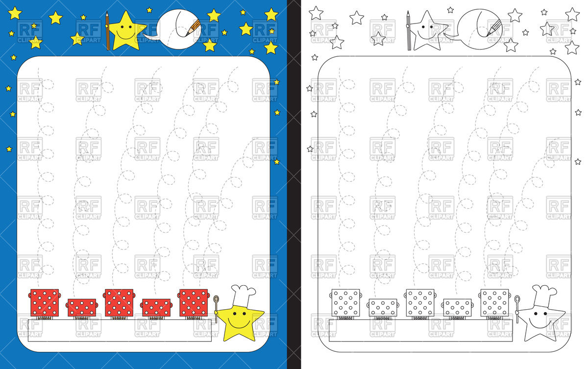 Preschool Worksheet, Pots With Dotted Line Vector Image Of Objects 1200x753 Preschool Worksheet, Pots With Dotted Line Vector Image Of Objects