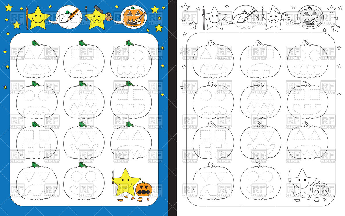 Preschool Worksheet With Pumpkin Made Of Dotted Line Vector Image 1200x753 Preschool Worksheet With Pumpkin Made Of Dotted Line Vector Image