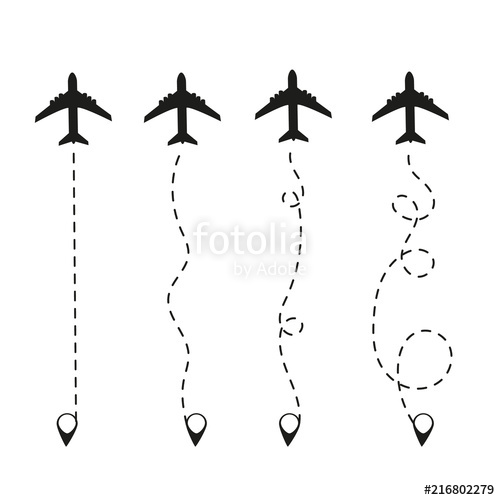 Airplane Is In A Dotted Line The Waypoint Is For A Tourist Trip 500x500 Airplane Is In A Dotted Line The Waypoint Is For A Tourist Trip