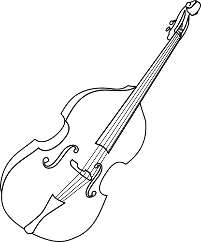 416x500 Double Bass Vector Image