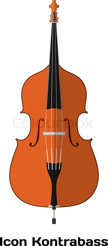 351x800 Icon Double Bass Stringed Musical Stock Vector Colourbox