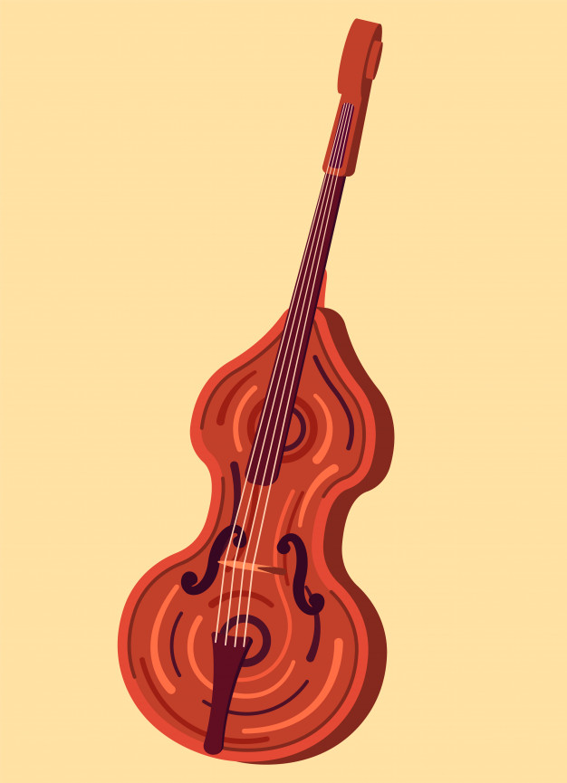 626x865 Musicial Instrument Double Bass Vector Premium Download