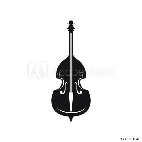 500x500 Double Bass Icon Vector Logo Design