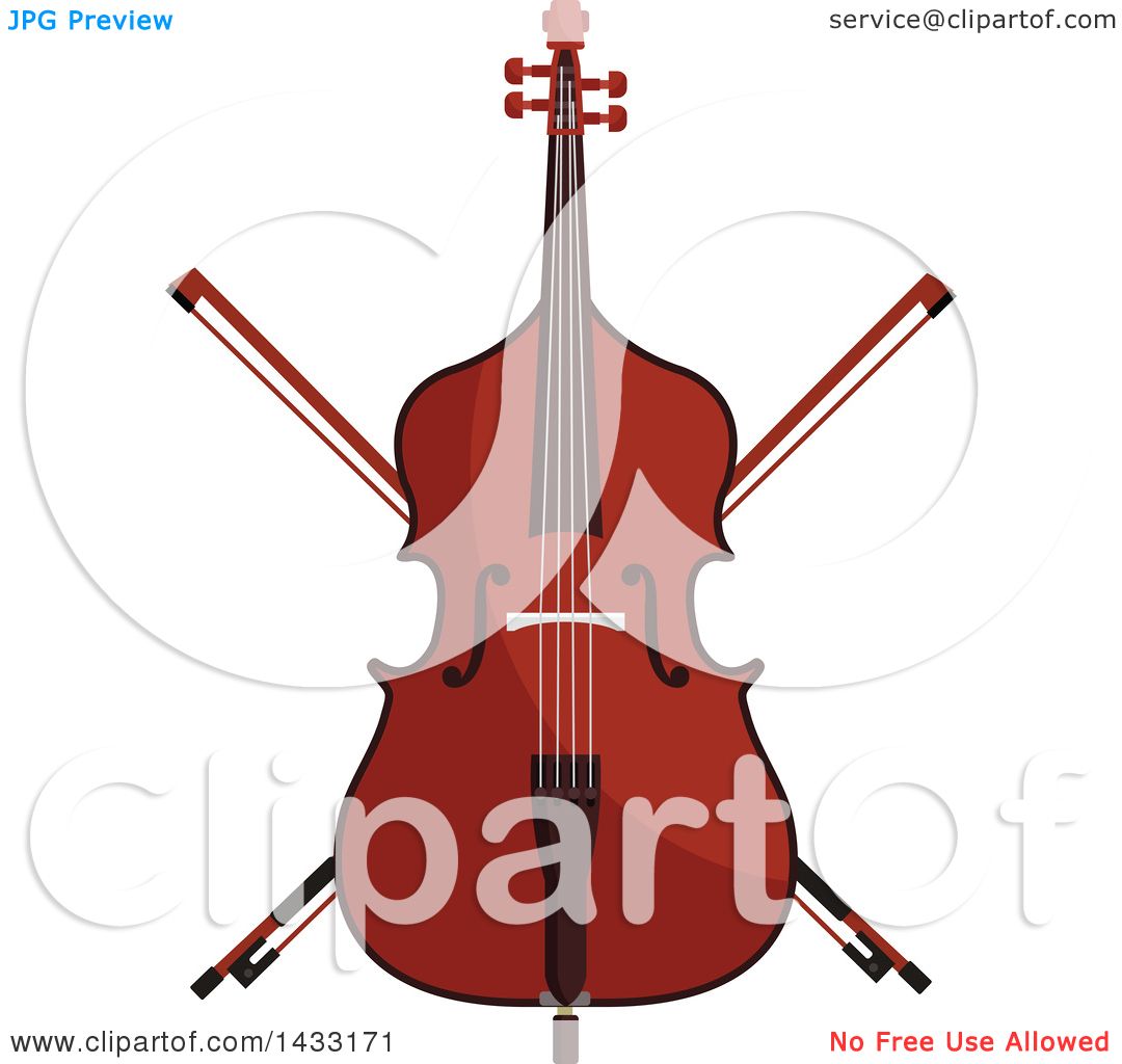 1080x1024 Clipart Of A Double Bass And Crossed Bows