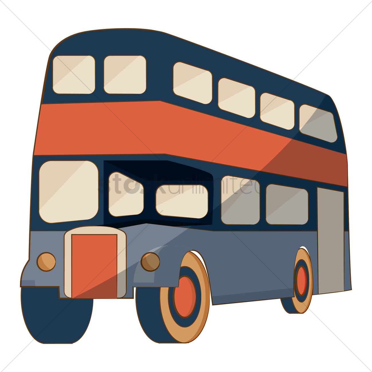 Double Decker Bus Vector Image 1300x1300 Double Decker Bus Vector Image