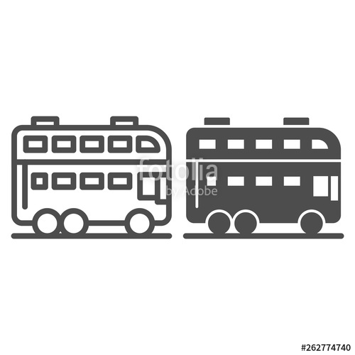 London Bus Line And Glyph Icon Double Decker Bus Vector 500x500 London Bus Line And Glyph Icon Double Decker Bus Vector