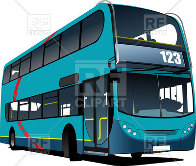 Modern Blue Double Decker Bus 400x338 Modern Blue Double Decker Bus