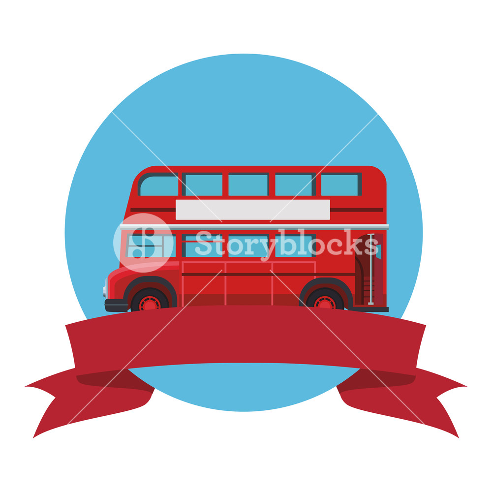 London Double Decker Bus Round Icon Vector Illustration Graphic 1000x1000 London Double Decker Bus Round Icon Vector Illustration Graphic