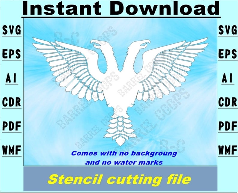 Double Headed Eagle Vector Stencil Instant Download Etsy 794x644 Double Headed Eagle Vector Stencil Instant Download Etsy