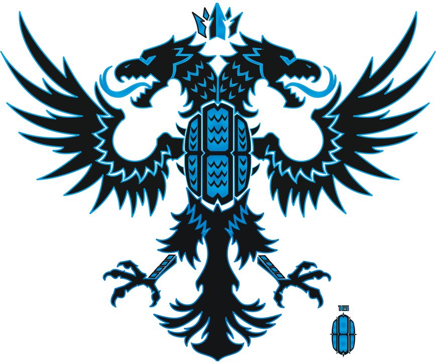Double Headed Eagle Blue And Black Original Vector 868x722 Double Headed Eagle Blue And Black Original Vector