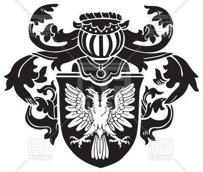 Medieval Heraldic Two Headed Eagle On Coat Of Arms Vector Image 400x338 Medieval Heraldic Two Headed Eagle On Coat Of Arms Vector Image