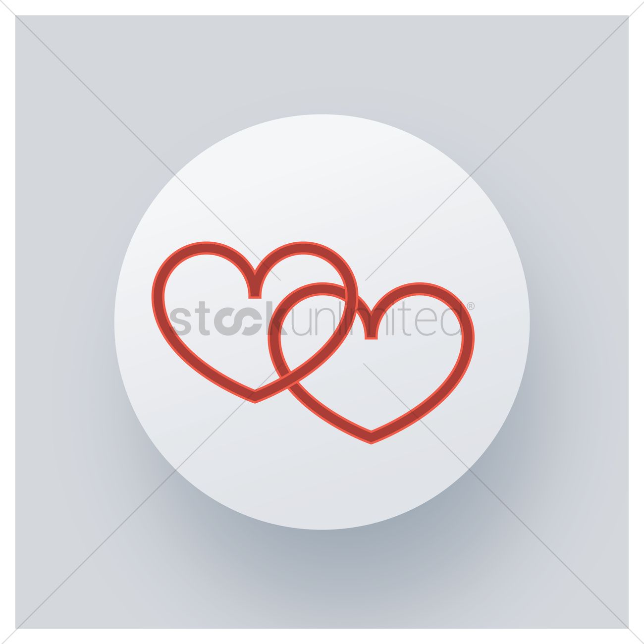 1300x1300 Double Hearts Icon Vector Image