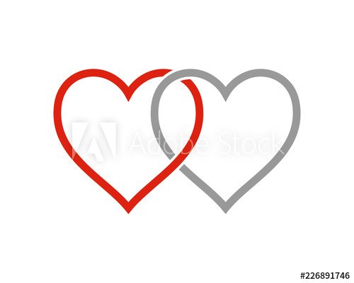 500x400 Line Art Double Heart Sign Symbol Icon Logo Vector