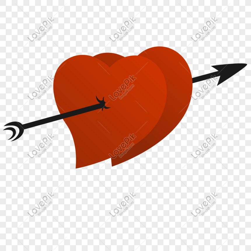 860x860 One Arrow Double Heart Decoration Vector Graphic Png Image Picture