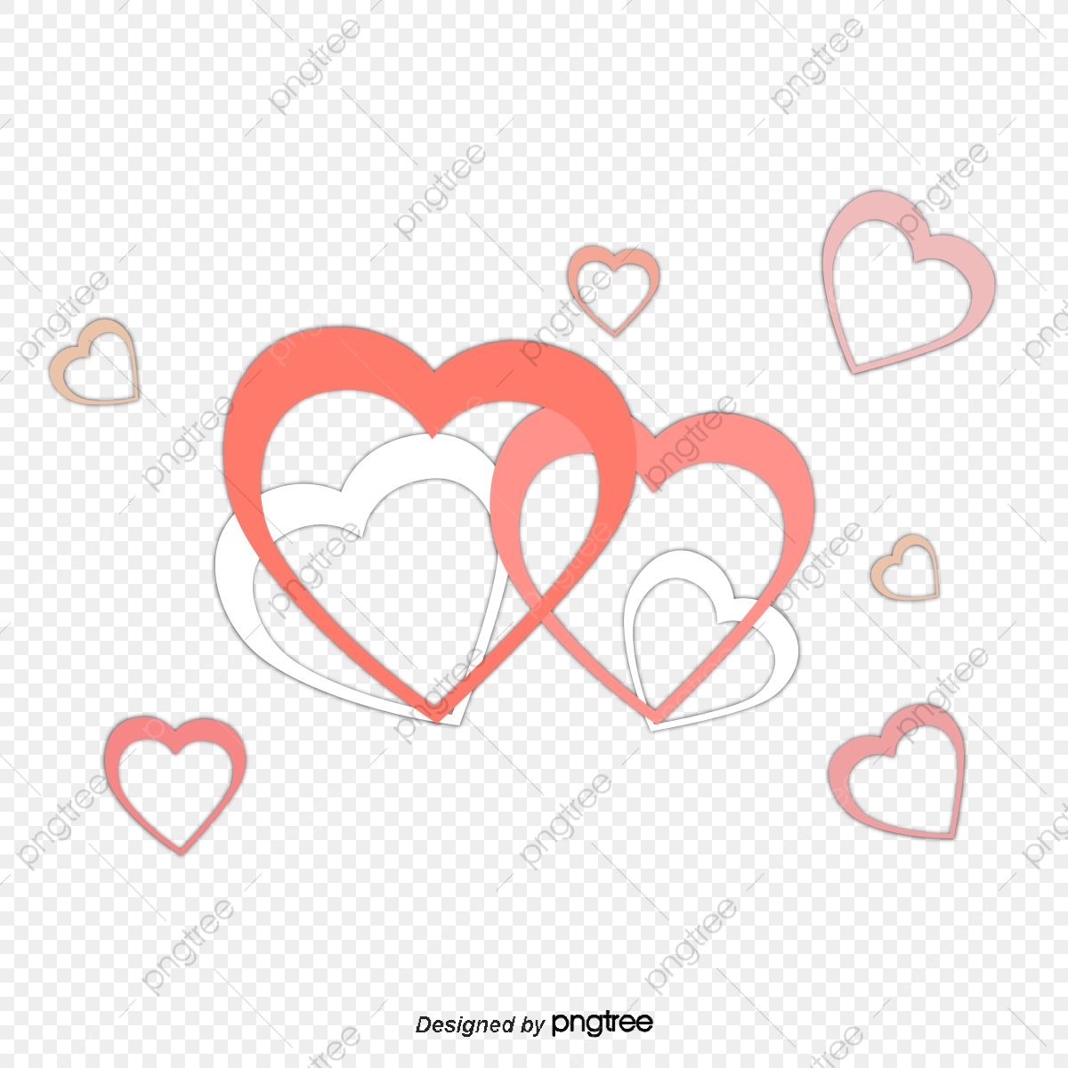 1200x1200 Red Double Heart Decoration, Heart Vector, Decoration Vector
