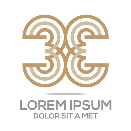 450x450 Number Three Line Vector Design Sign Infinity Double Royalty Free