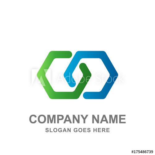500x500 Double Hexagon Infinity Geometric Technology Logo Vector Icon