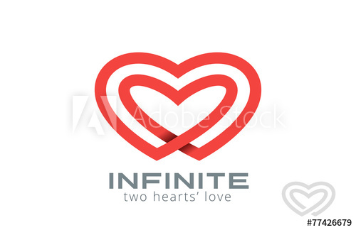 500x324 Double Looped Infinity Hearts Logo Design Vector