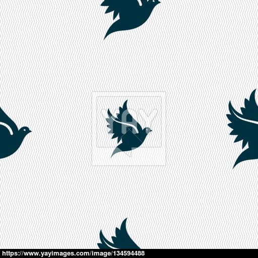 512x512 Dove Icon Sign Seamless Pattern With Geometric Texture Vector