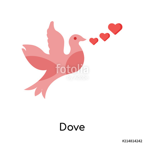 500x500 Dove Icon Vector Sign And Symbol Isolated On White Background