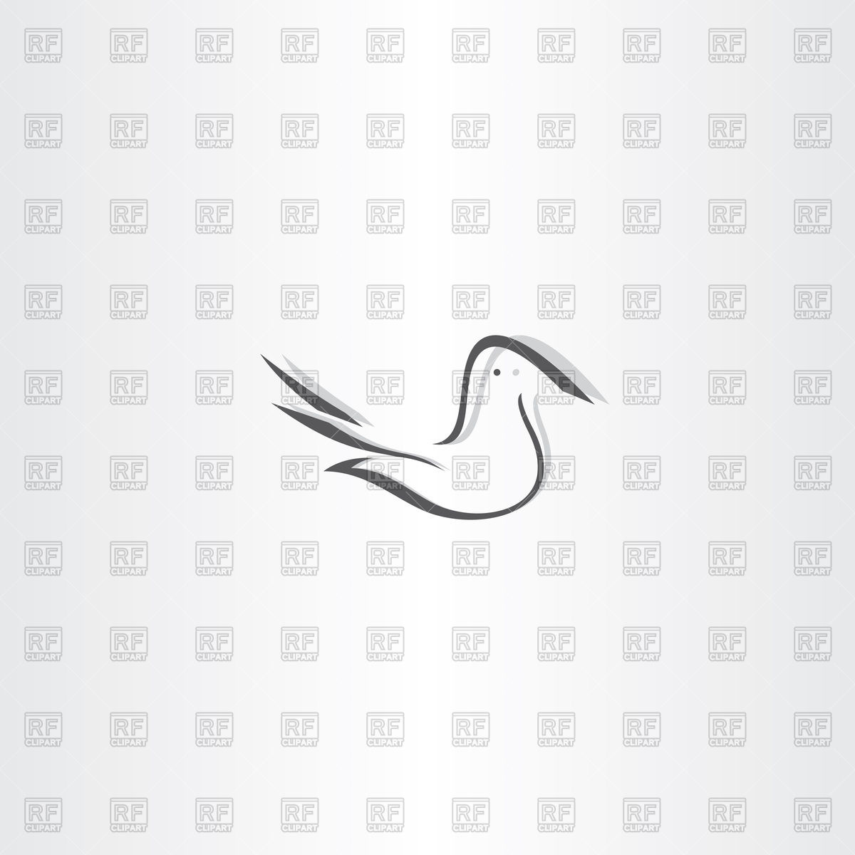 1200x1200 Stylized Dove Icon Vector Image Of Plants And Animals