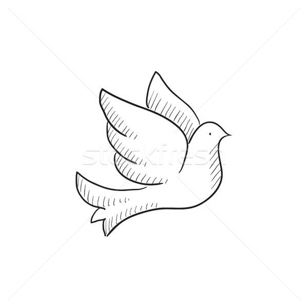 600x600 Wedding Dove Sketch Icon Vector Illustration Andrei Krauchuk