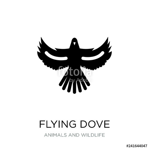 500x500 Flying Dove Icon Vector On White Background, Flying Dove Trendy