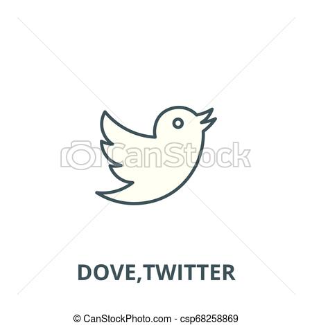 450x470 Dove, Line Icon, Vector Dove, Outline Sign, Concept Symbol, Flat