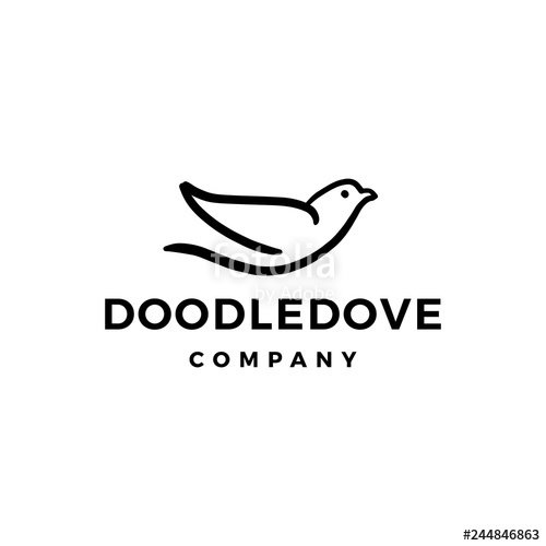 Doodle Dove Logo Vector Icon Illustration Stock Image And Royalty 500x500 Doodle Dove Logo Vector Icon Illustration Stock Image And Royalty