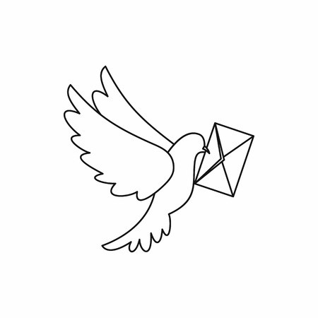 Dove Carrying Envelope Icon In Outline Style Isolated Vector 450x450 Dove Carrying Envelope Icon In Outline Style Isolated Vector