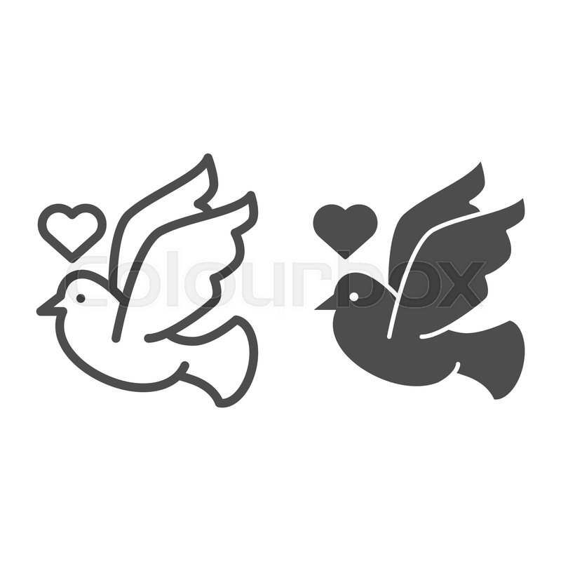 Dove With Heart Line And Glyph Icon Stock Vector Colourbox 800x800 Dove With Heart Line And Glyph Icon Stock Vector Colourbox