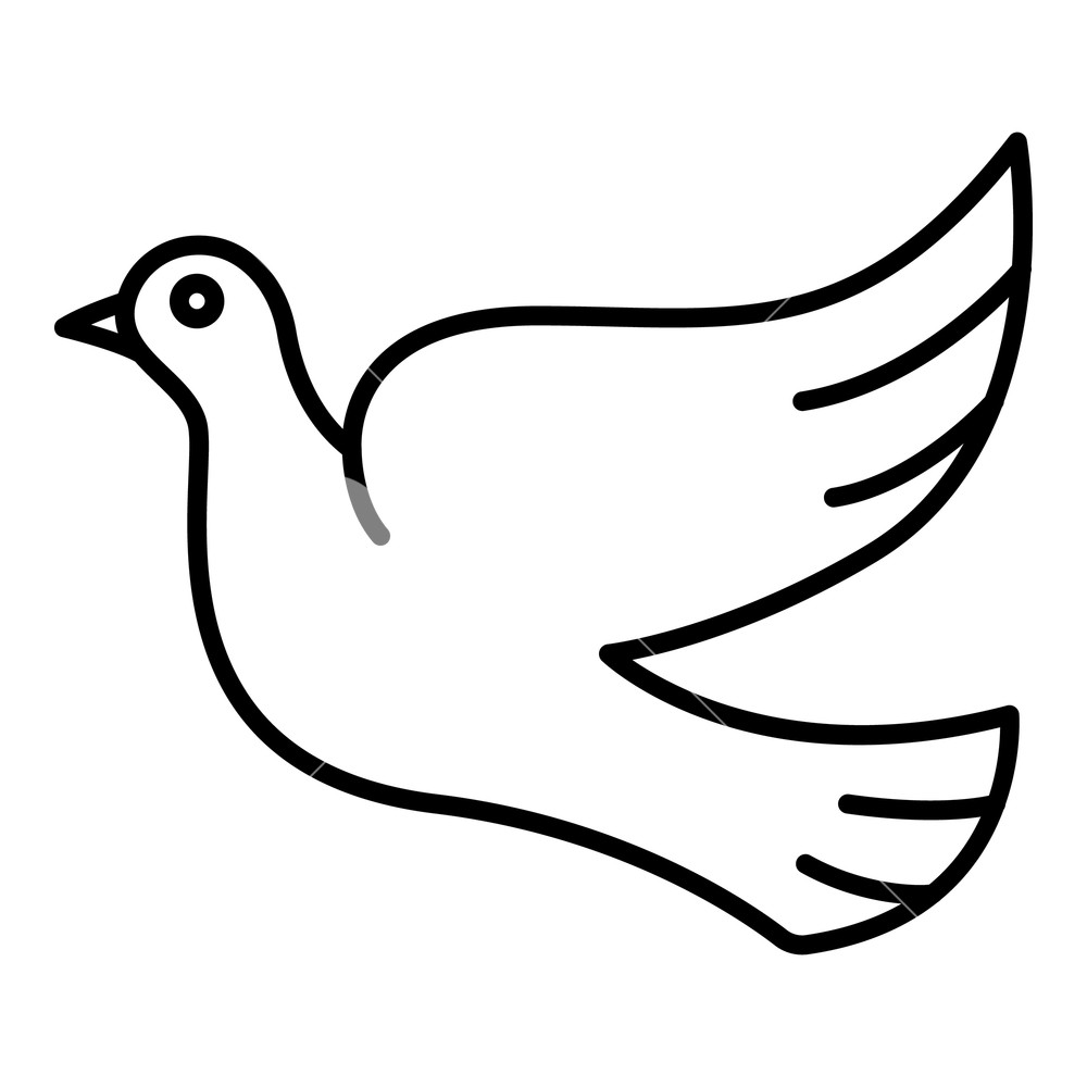1000x1000 Flying Dove Icon Outline Flying Dove Vector Icon For Web Design