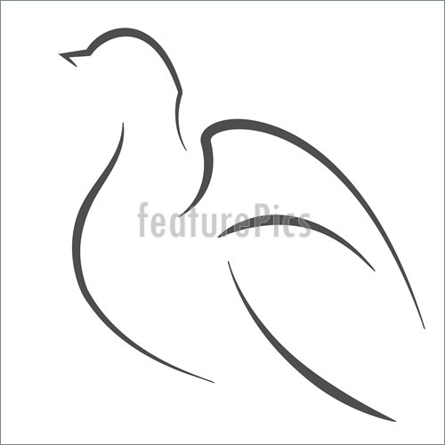 Illustration Of Dove Outline 500x500 Illustration Of Dove Outline