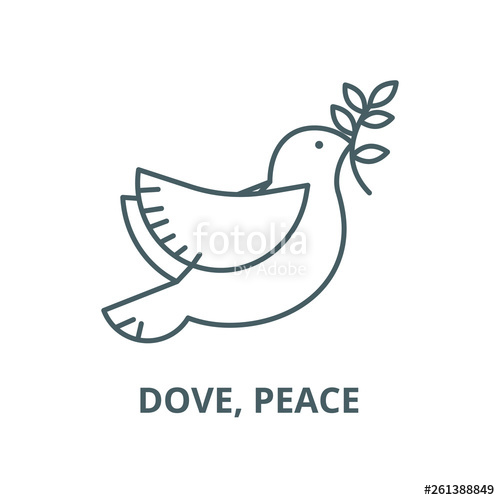 Dove, Peace Line Icon, Vector Dove, Peace Outline Sign, Concept 500x500 Dove, Peace Line Icon, Vector Dove, Peace Outline Sign, Concept