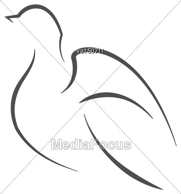 Dove Bird Outline Vector Symbol Illustration 355x380 Dove Bird Outline Vector Symbol Illustration