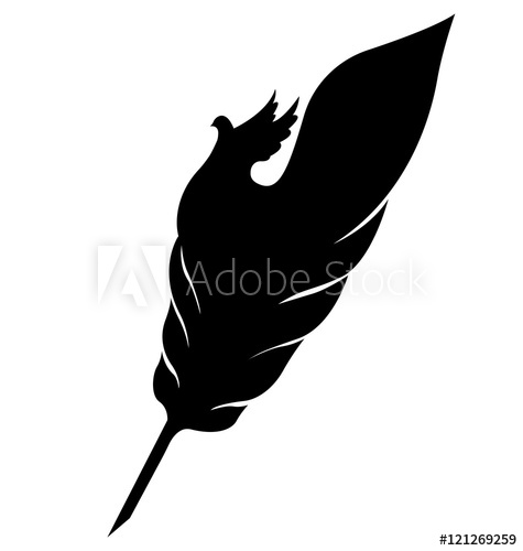 475x500 Feather With Dove Silhouette Vector