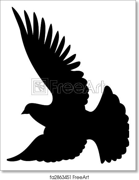 450x580 Free Art Print Of Dove Silhouette Vector Flying Dove Silhouette