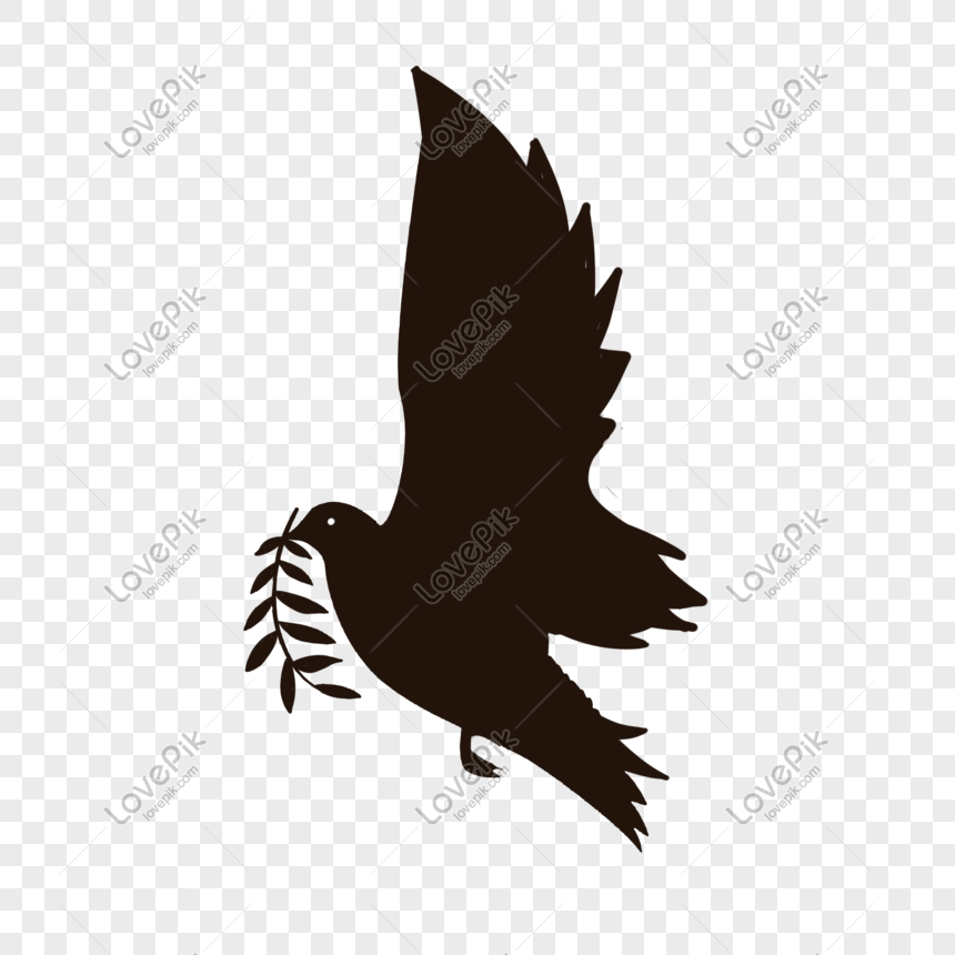 860x860 Peace Dove Silhouette Vector Illustration Material Png