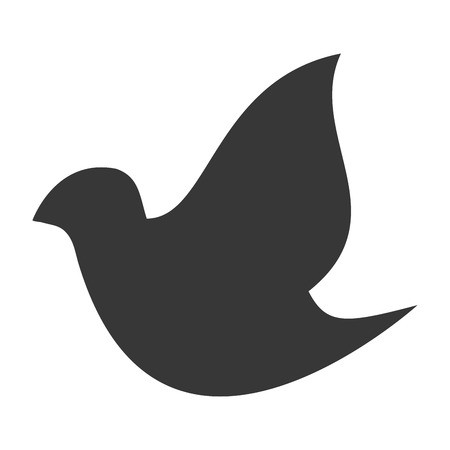 450x450 Simple Flat Design Dove Silhouette Icon Vector Illustration