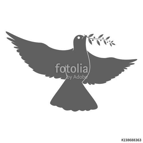 500x500 Dove Silhouette Symbol Of Peace, Love, Tolerance And Trust