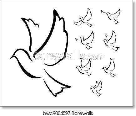 Dove Vector, Art Print Barewalls Posters Prints 435x370 Dove Vector, Art Print Barewalls Posters Prints